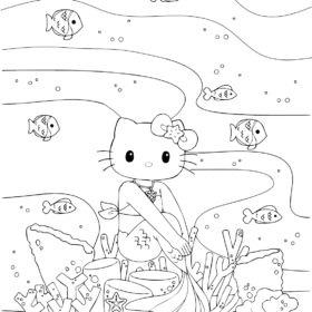 Hello Kitty Mermaid Coloring Pages Printable for Free Download