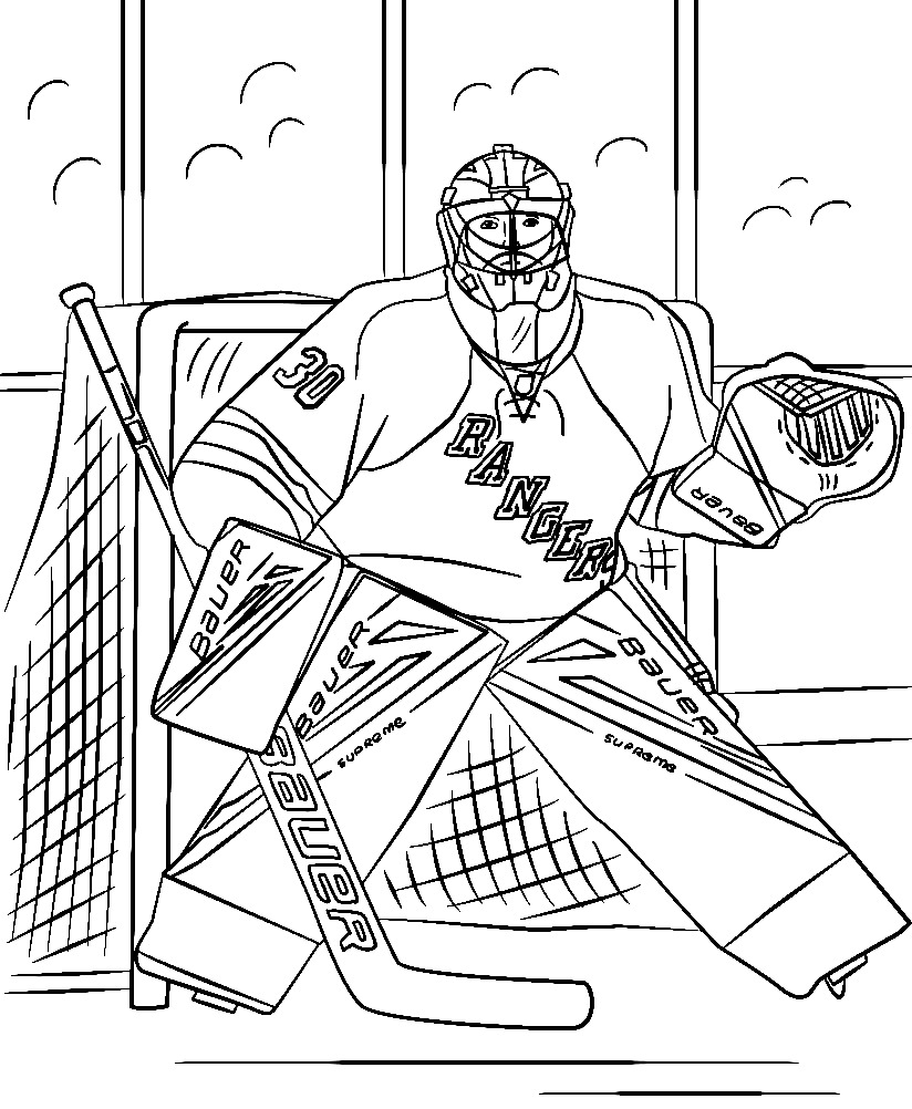 hockey goalie coloring pages
