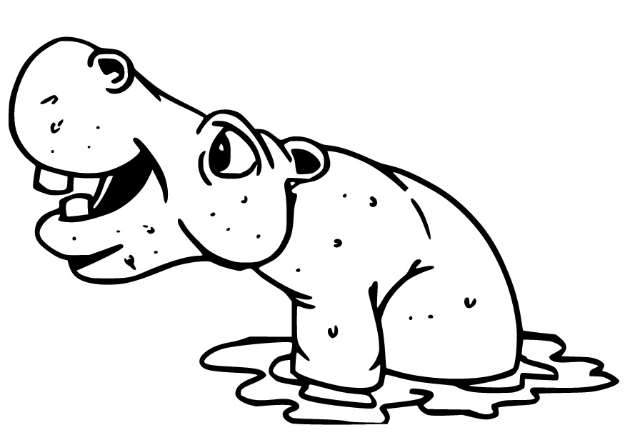 Hippo Coloring Pages Printable for Free Download