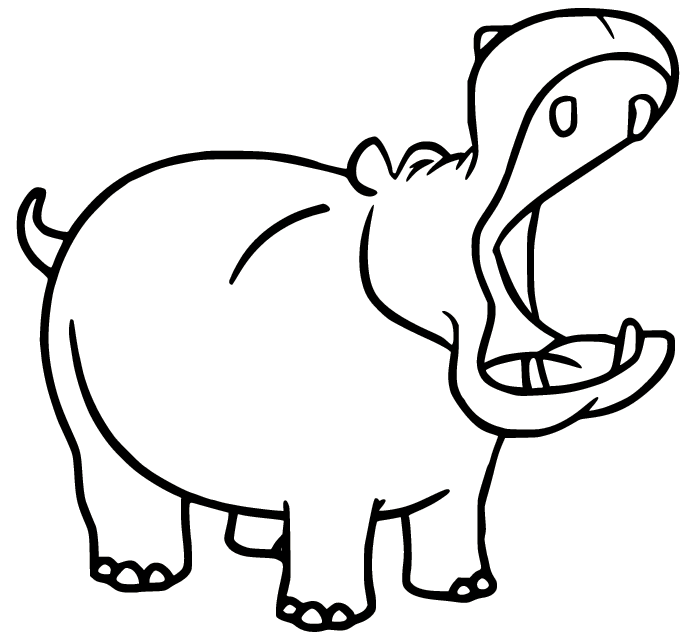 Hippo Coloring Pages Printable for Free Download