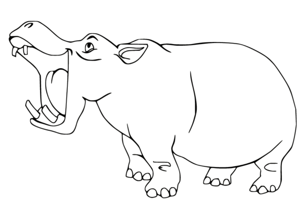 Hippo Coloring Pages Printable for Free Download