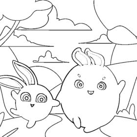 Sunny Bunnies Coloring Pages Printable for Free Download