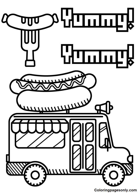 Hot Dog Coloring Pages Printable for Free Download