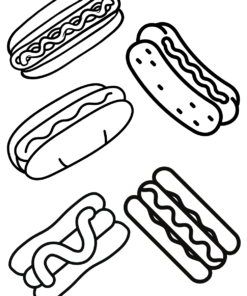 Hot Dog Coloring Pages Printable for Free Download