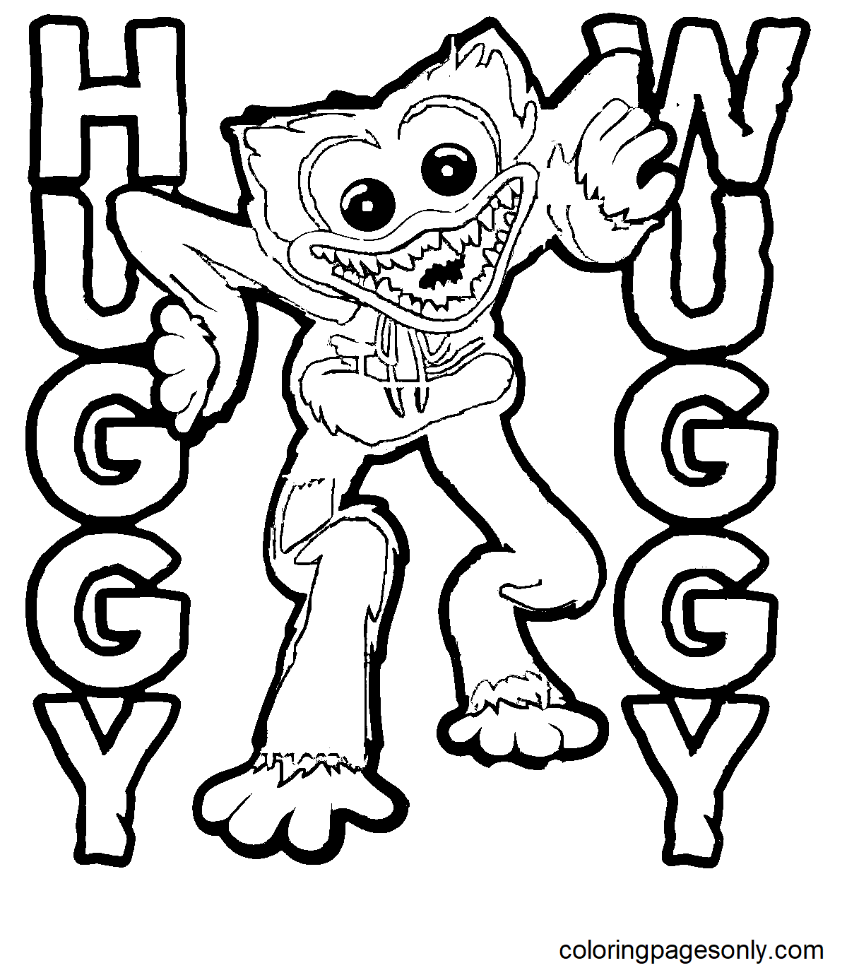 Coloring page Poppy Playtime : Huggy Wuggy 2