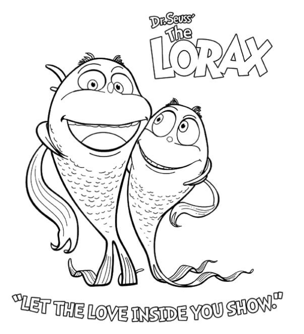 humming fish coloring page template the lorax