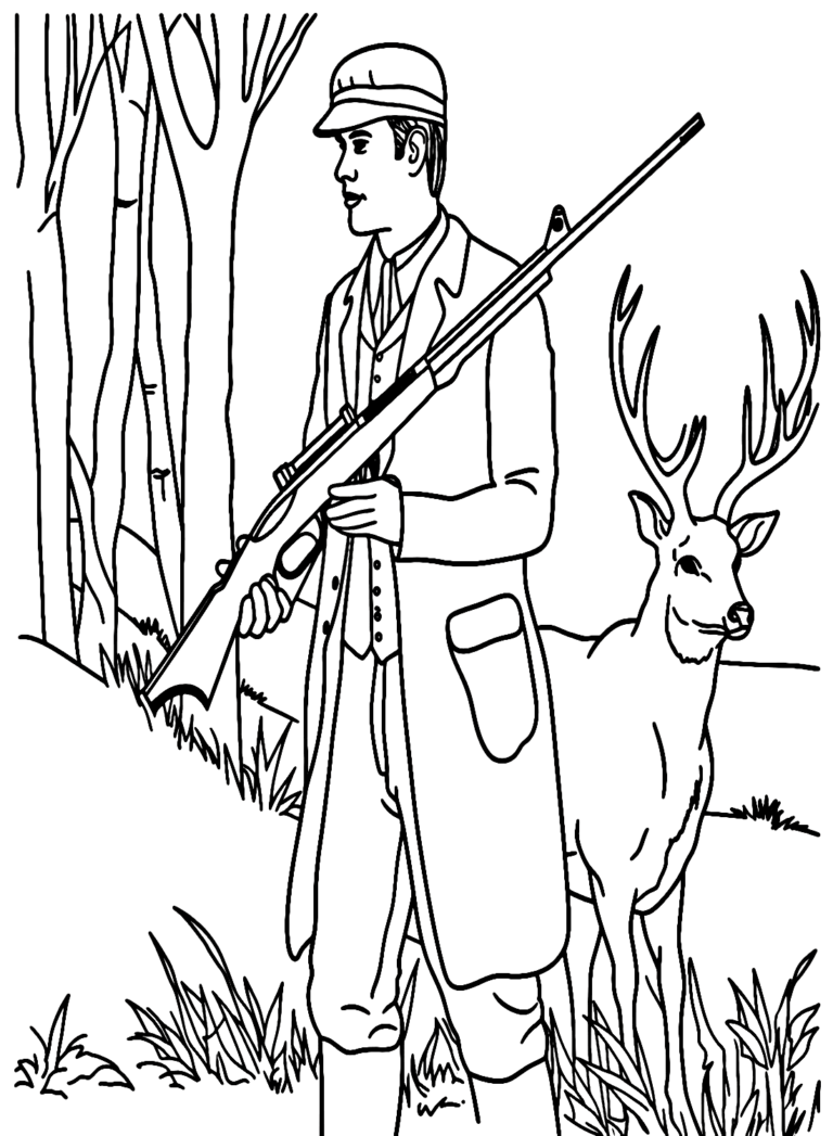 Hunting Coloring Pages Printable for Free Download