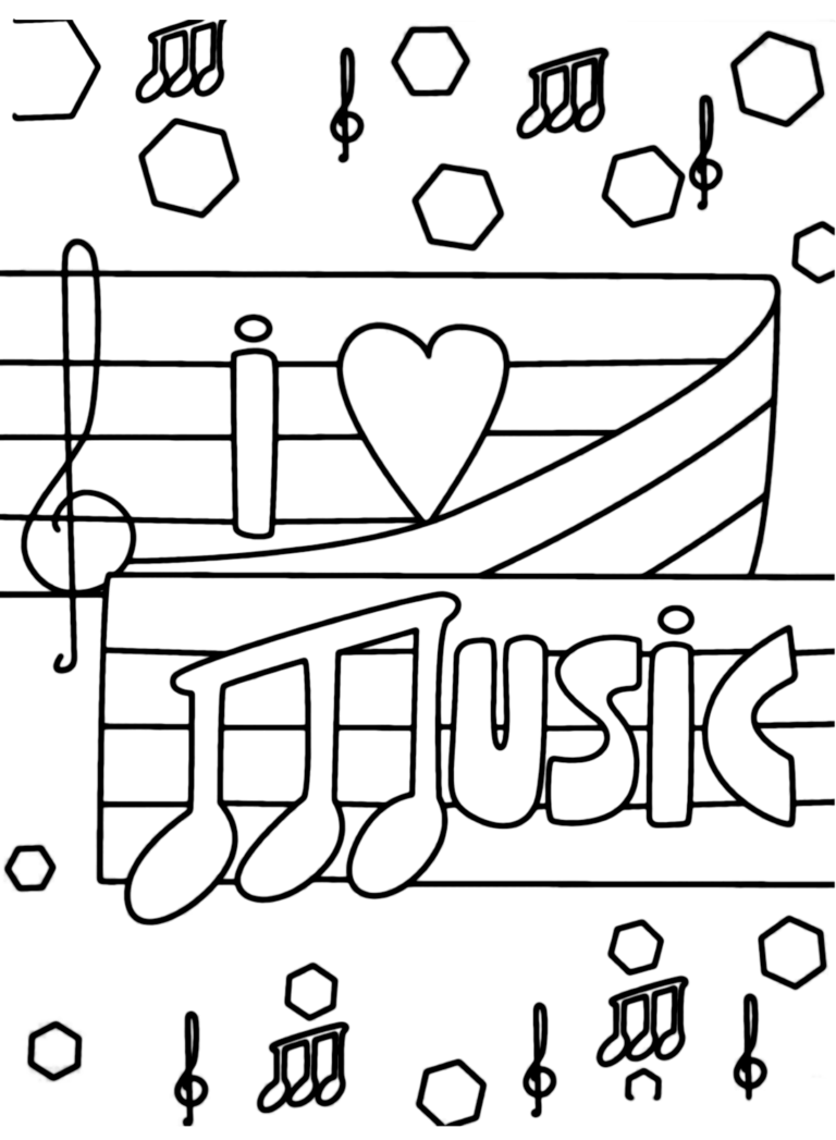 Music Notes Coloring Pages Printable for Free Download