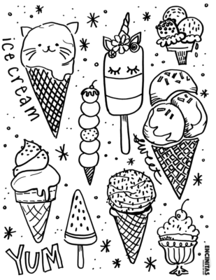Ice Cream Coloring Pages Printable for Free Download