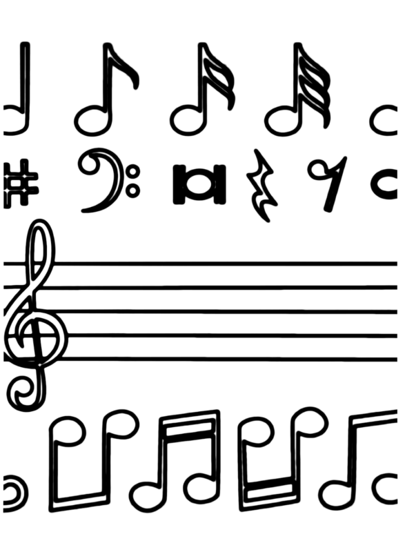 Music Notes Coloring Pages Printable for Free Download