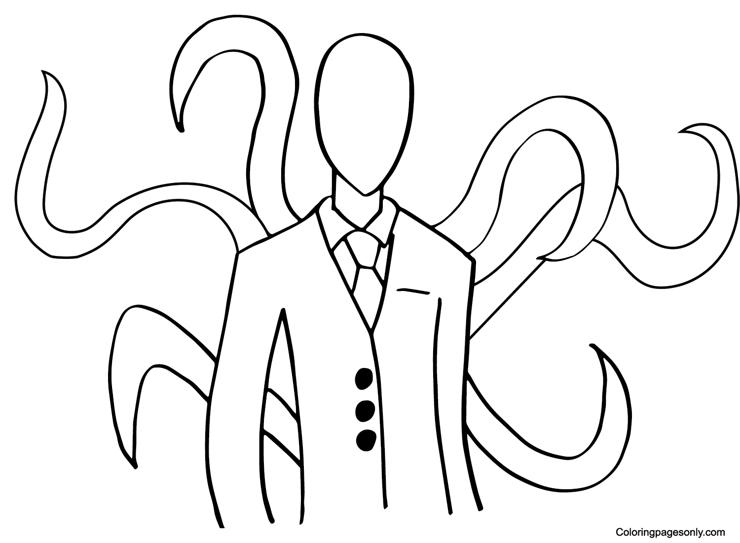 Slender Man Coloring Pages Printable for Free Download