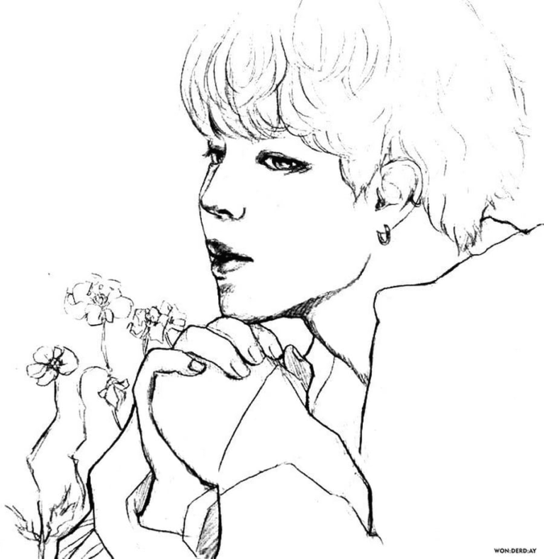 BTS Coloring Pages Printable for Free Download