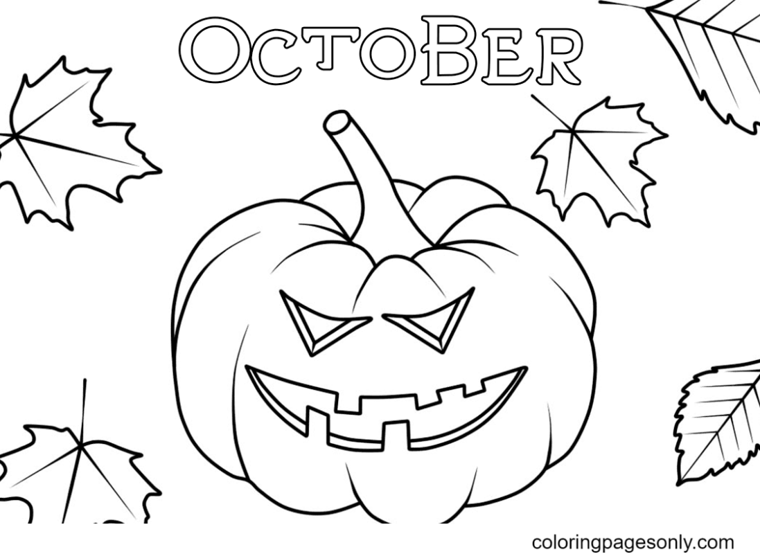 October Coloring Pages Printable for Free Download