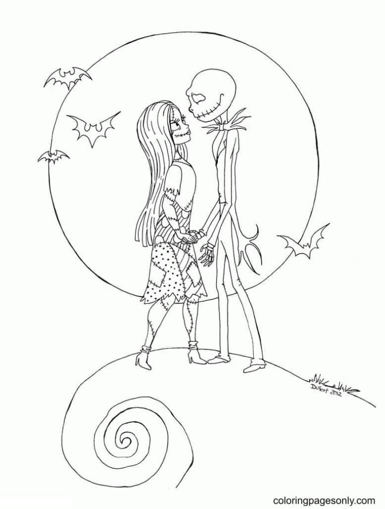 Nightmare Before Christmas Coloring Pages Printable for Free Download