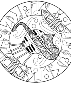 free music coloring pages for adults