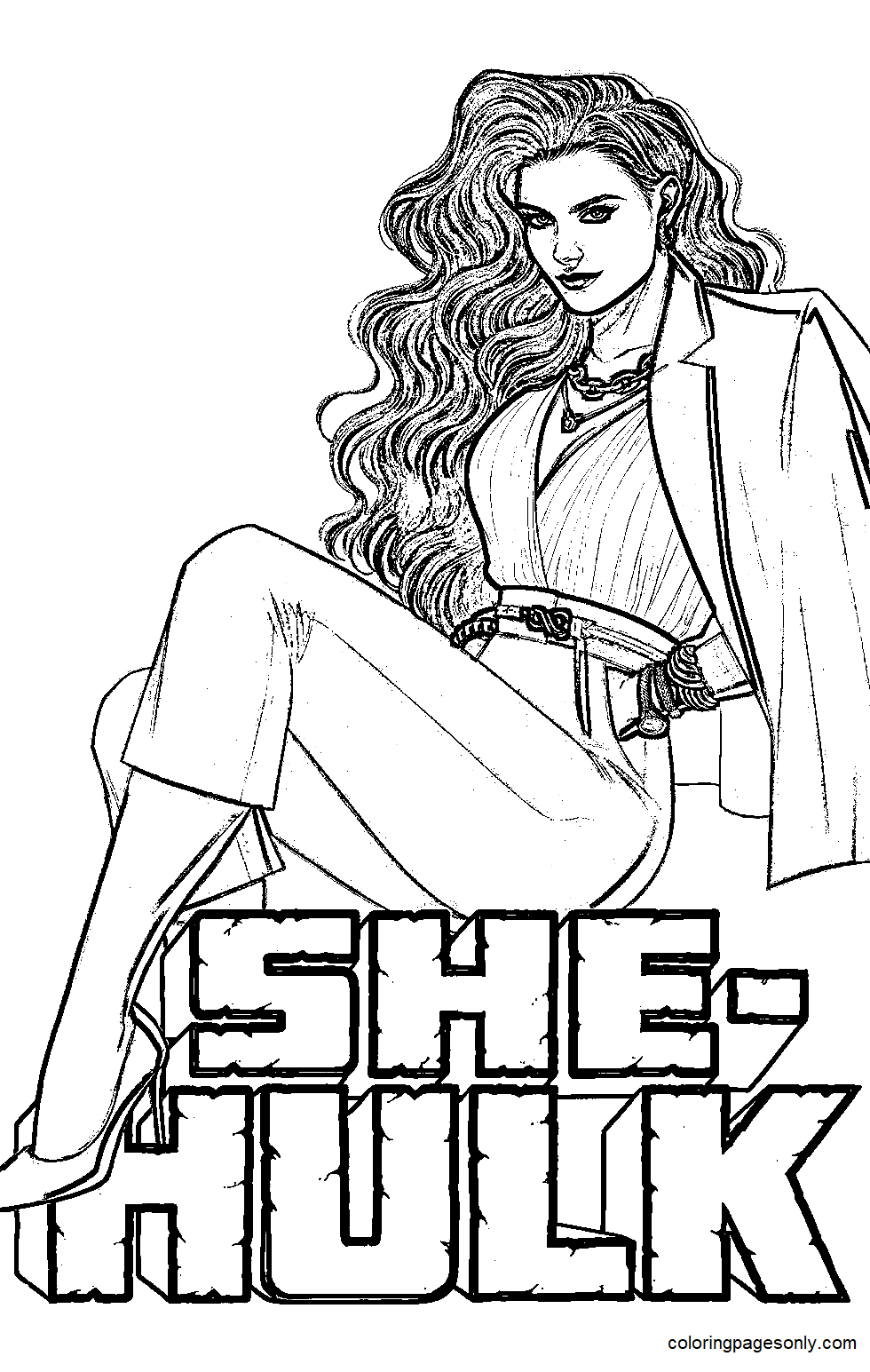 She-Hulk Coloring Pages Printable for Free Download