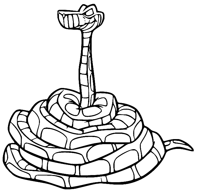 kaa coloring pages printable the jungle book