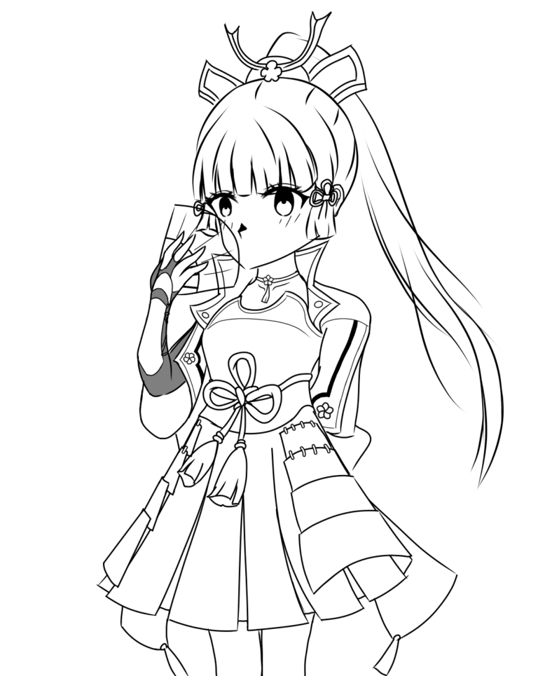 Kamisato Ayaka Coloring Pages Printable for Free Download