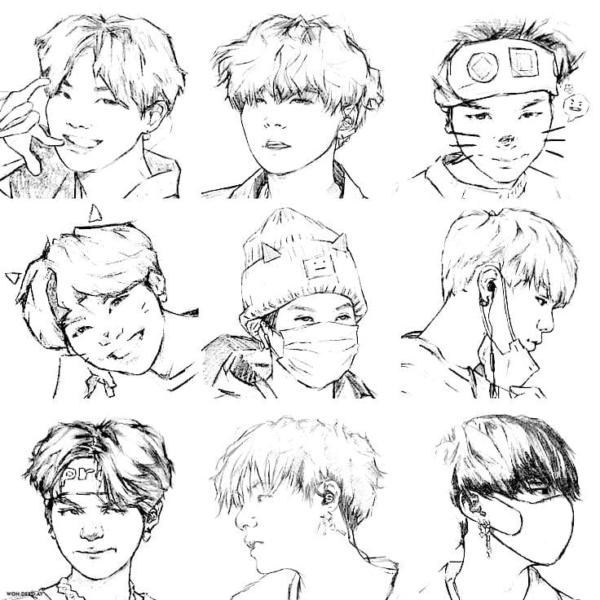 BTS Coloring Pages Printable for Free Download