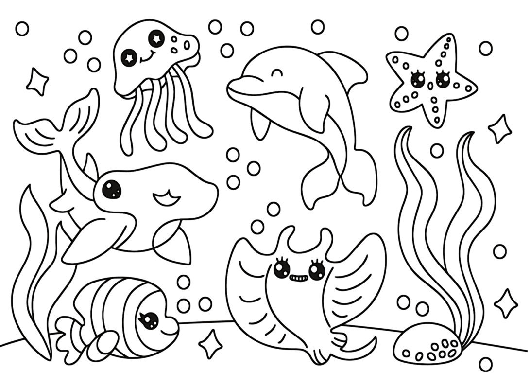 Kawaii Animal Coloring Pages Printable for Free Download