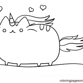 Unicorn Cat Coloring Pages Printable for Free Download