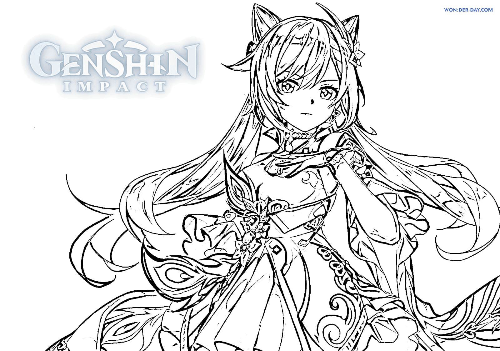 Genshin Impact Coloring Pages Printable for Free Download