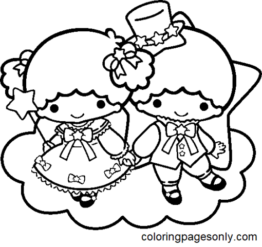 Little Twin Stars Coloring Pages Printable for Free Download