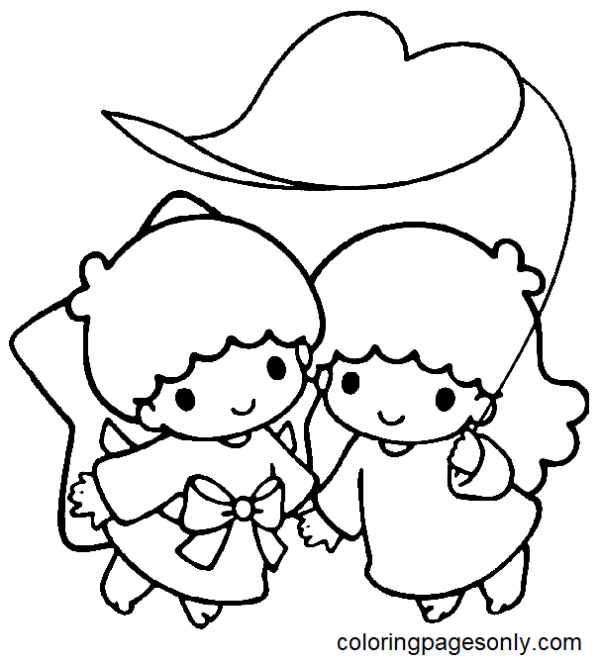 Little Twin Stars Coloring Pages Printable for Free Download