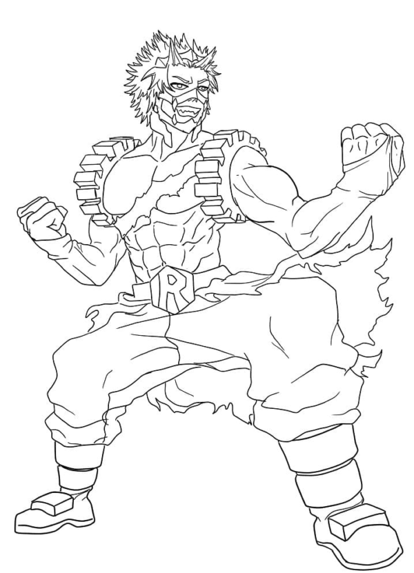 Eijiro Kirishima Coloring Pages Printable For Free Download 7996