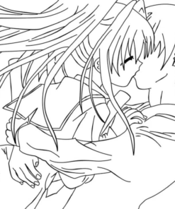 anime couples holding hands coloring pages