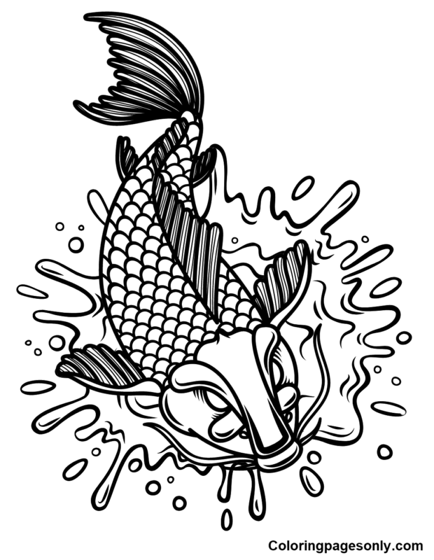 Koi Fish Coloring Pages Printable for Free Download