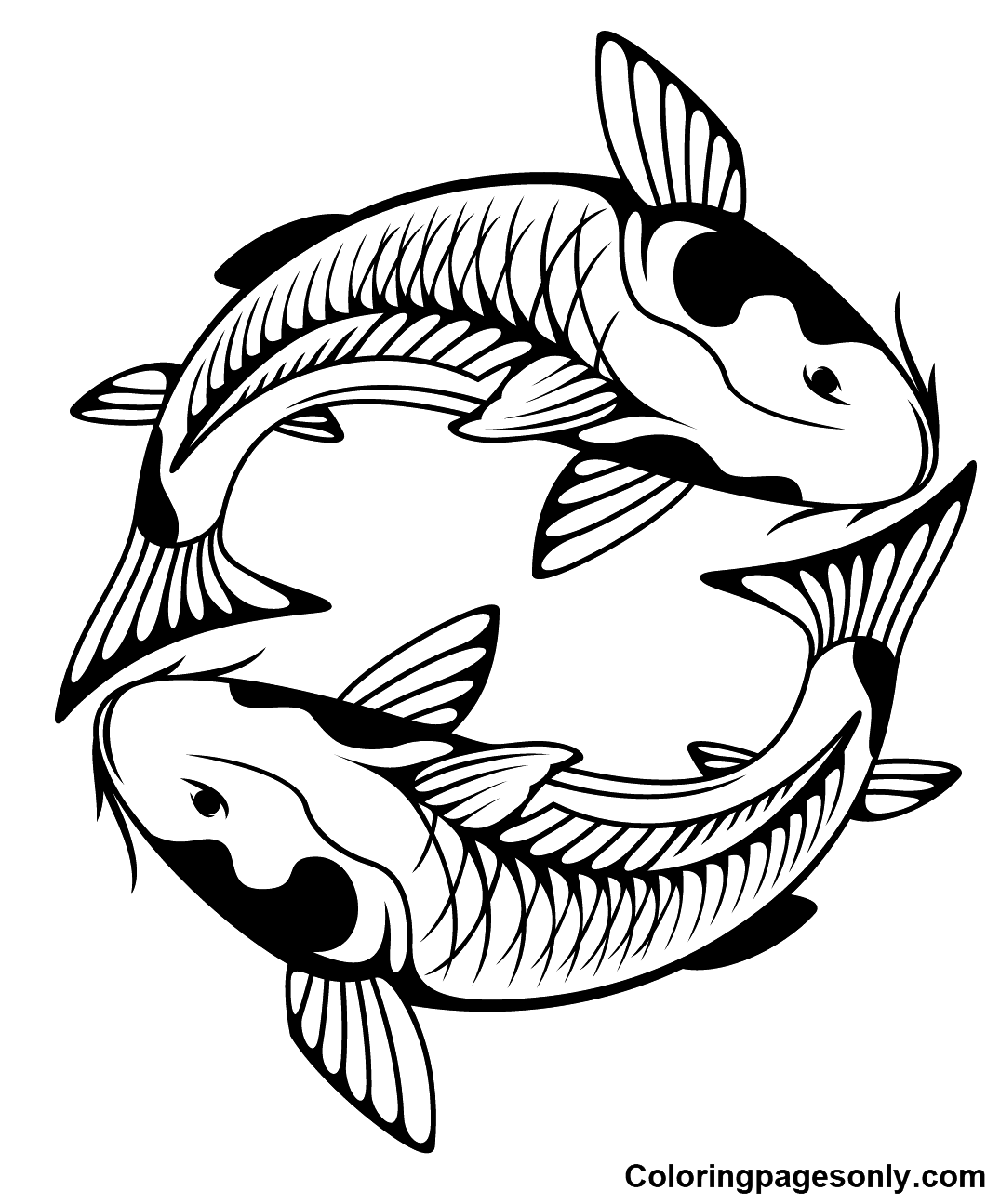 Koi Fish Coloring Pages Printable for Free Download