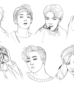 BTS Coloring Pages Printable for Free Download