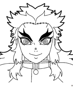 Kyojuro Rengoku Coloring Pages Printable for Free Download