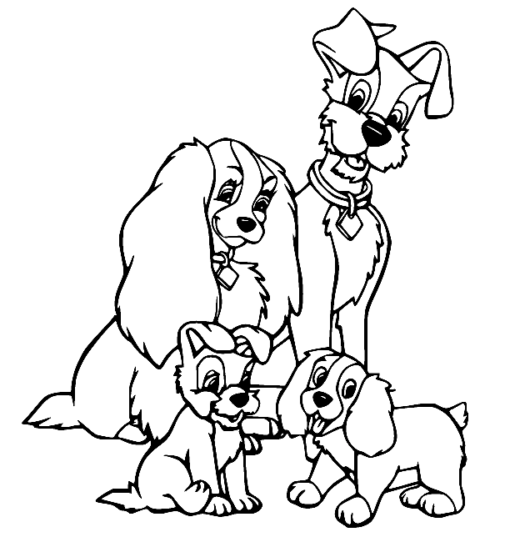 Lady and the Tramp Coloring Pages Printable for Free Download