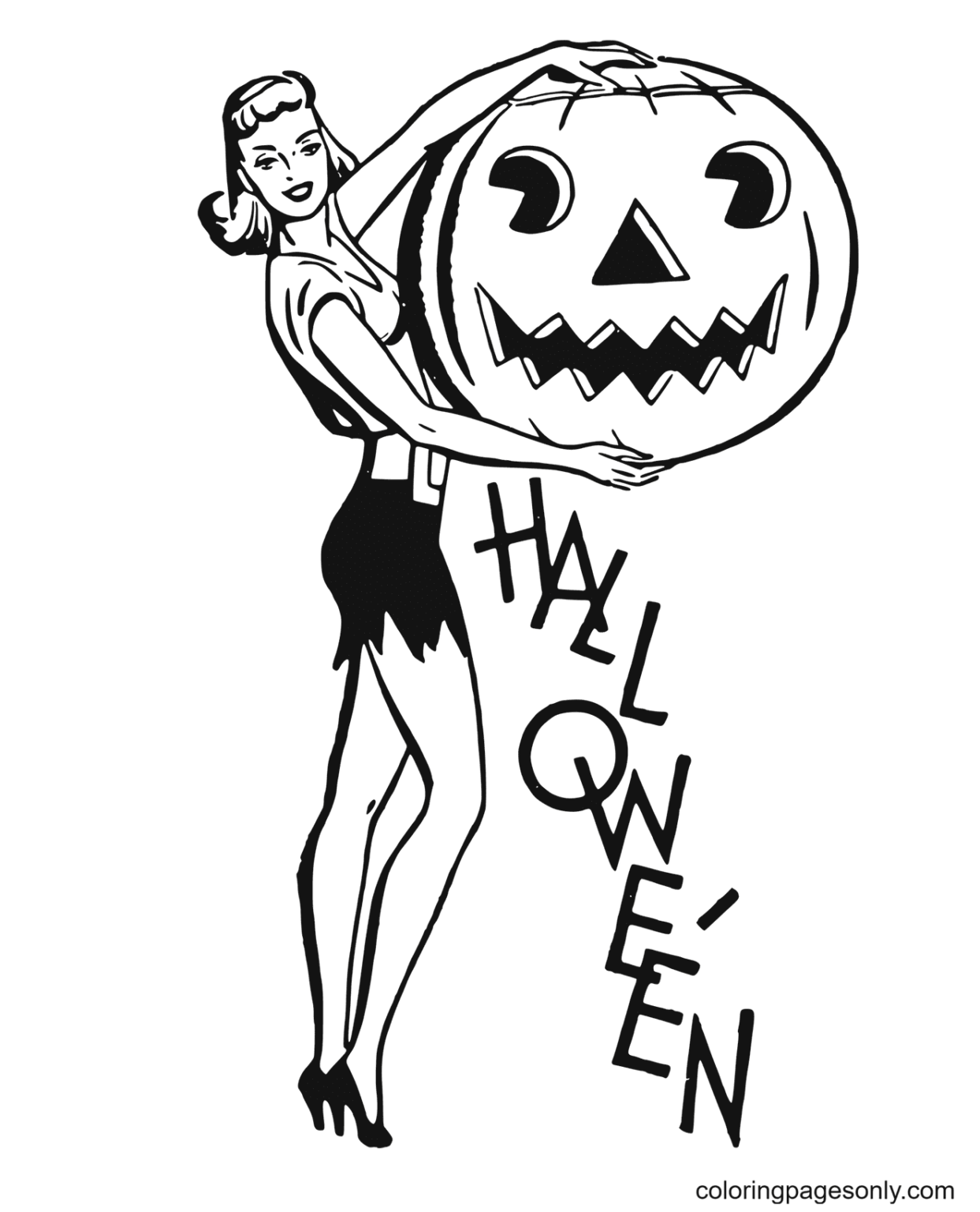 Jack O Lantern Coloring Pages Printable For Free Download