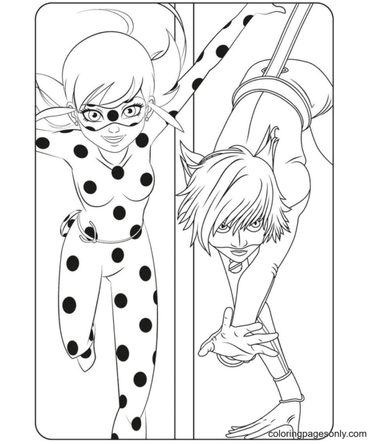 Ladybug And Cat Noir Coloring Pages Printable For Free Download 4441