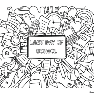 coloring pages for the last day of school