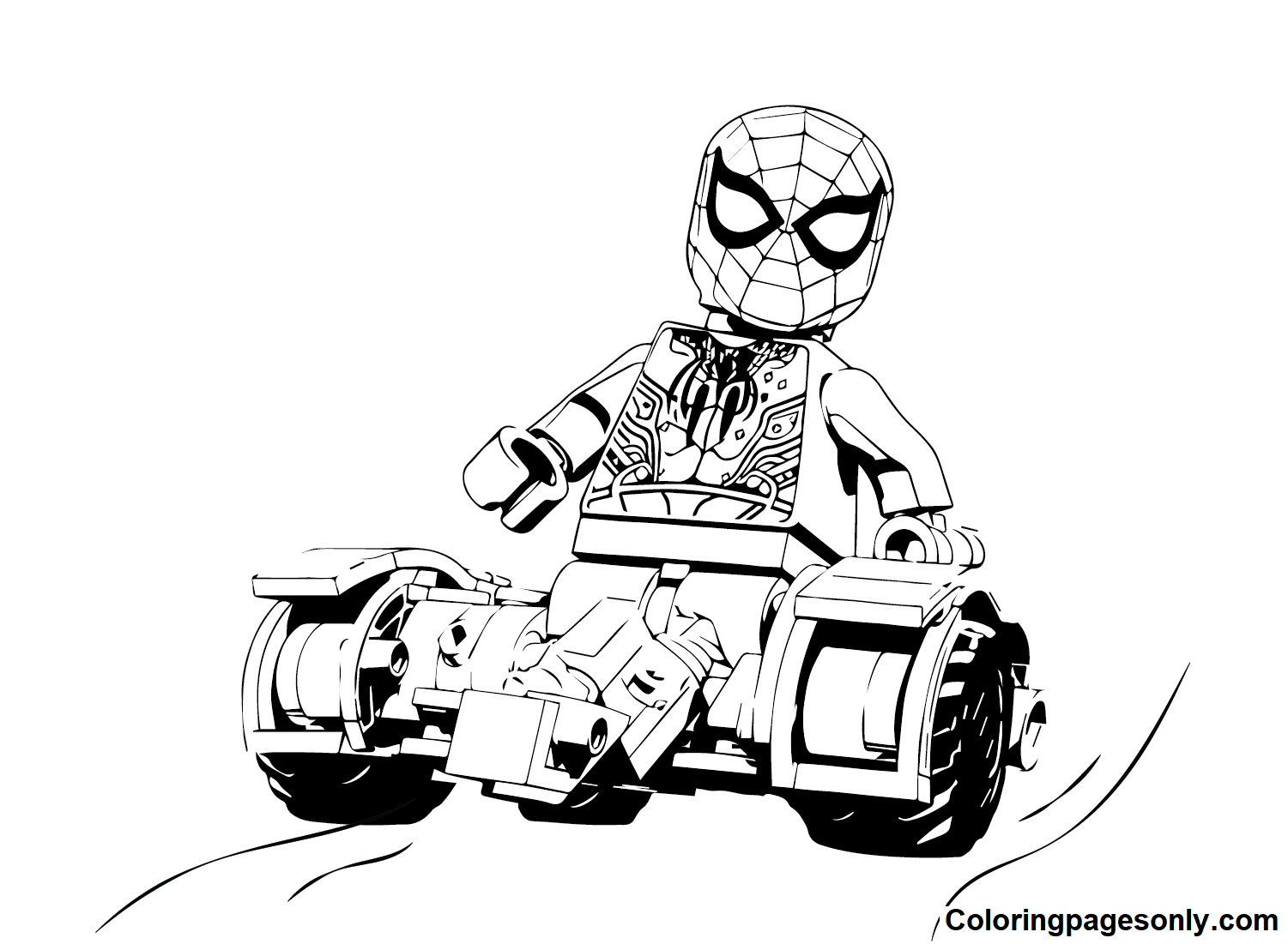 lego spiderman coloring page