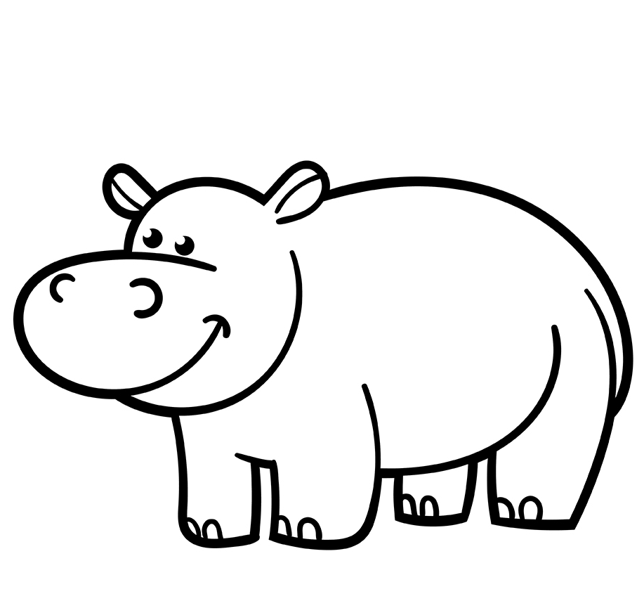 Hippo Coloring Pages Printable for Free Download