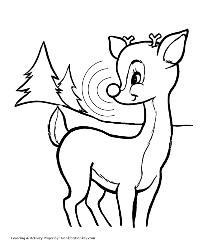 Rudolph Coloring Pages Printable for Free Download