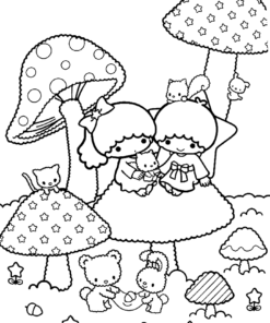 Little Twin Stars Coloring Pages Printable for Free Download