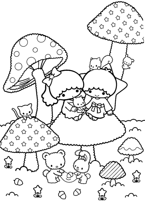 Little Twin Stars Coloring Pages Printable For Free Download