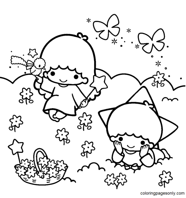 Little Twin Stars Coloring Pages Printable for Free Download