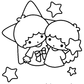 Little Twin Stars Coloring Pages Printable for Free Download