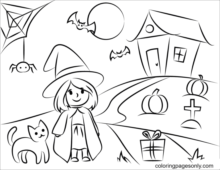 Haunted House Coloring Pages Printable for Free Download