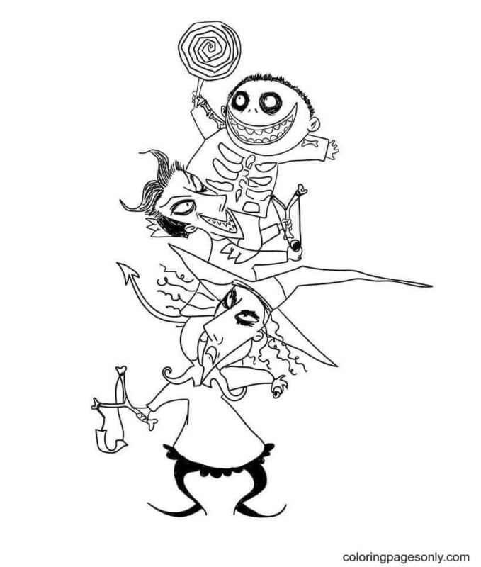 Nightmare Before Christmas Coloring Pages Printable for Free Download