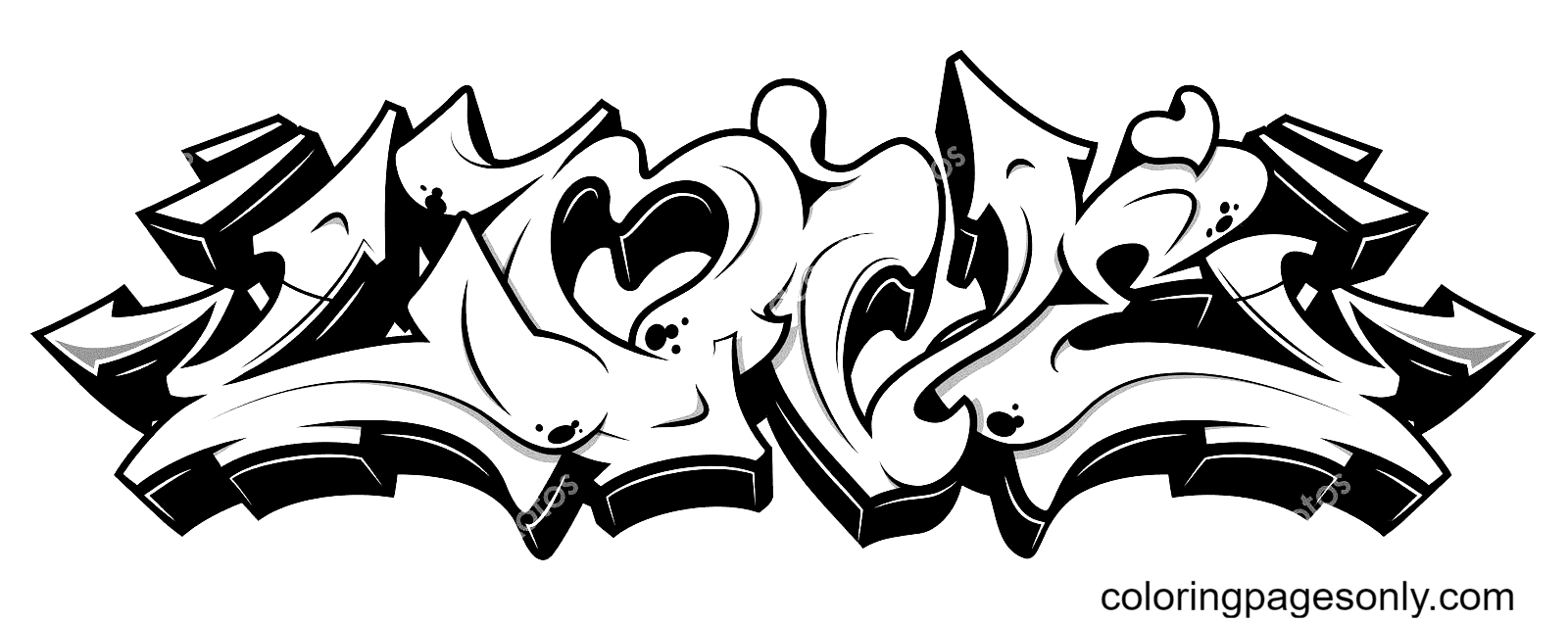 Graffiti Coloring Pages Printable for Free Download