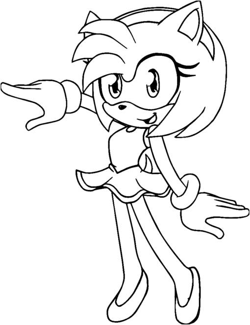 Amy Rose Coloring Pages Printable for Free Download