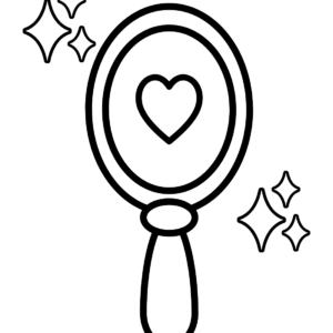 hand held mirror coloring page